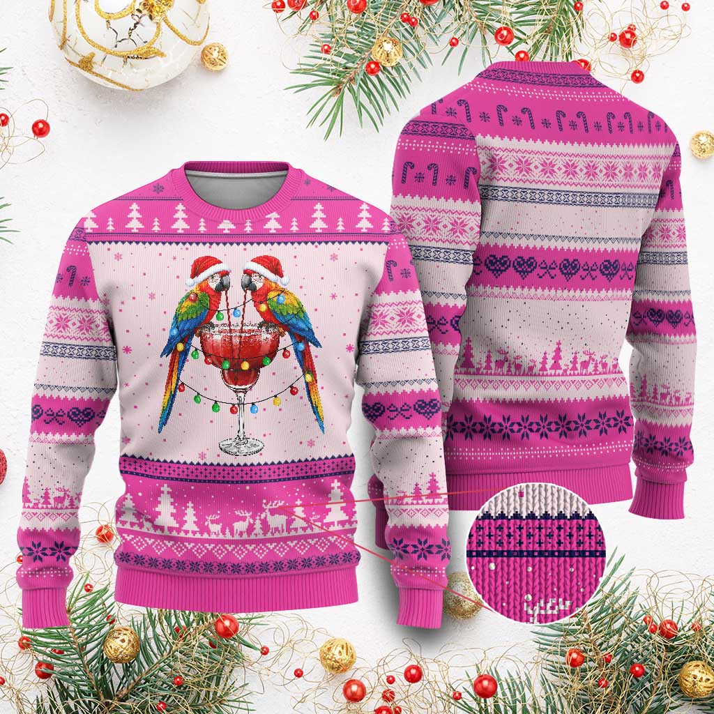 Christmas In July Parrots Ugly Christmas Sweater Summer Beach Party Gift
