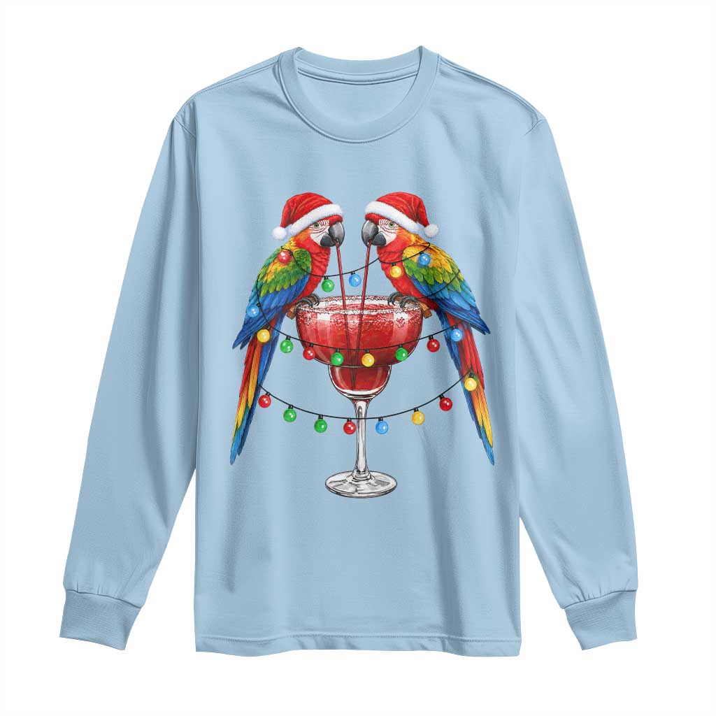Christmas In July Parrots Long Sleeve Shirt Summer Beach Party Gift