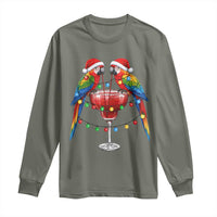 Christmas In July Parrots Long Sleeve Shirt Summer Beach Party Gift
