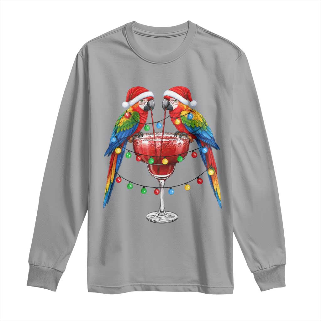 Christmas In July Parrots Long Sleeve Shirt Summer Beach Party Gift
