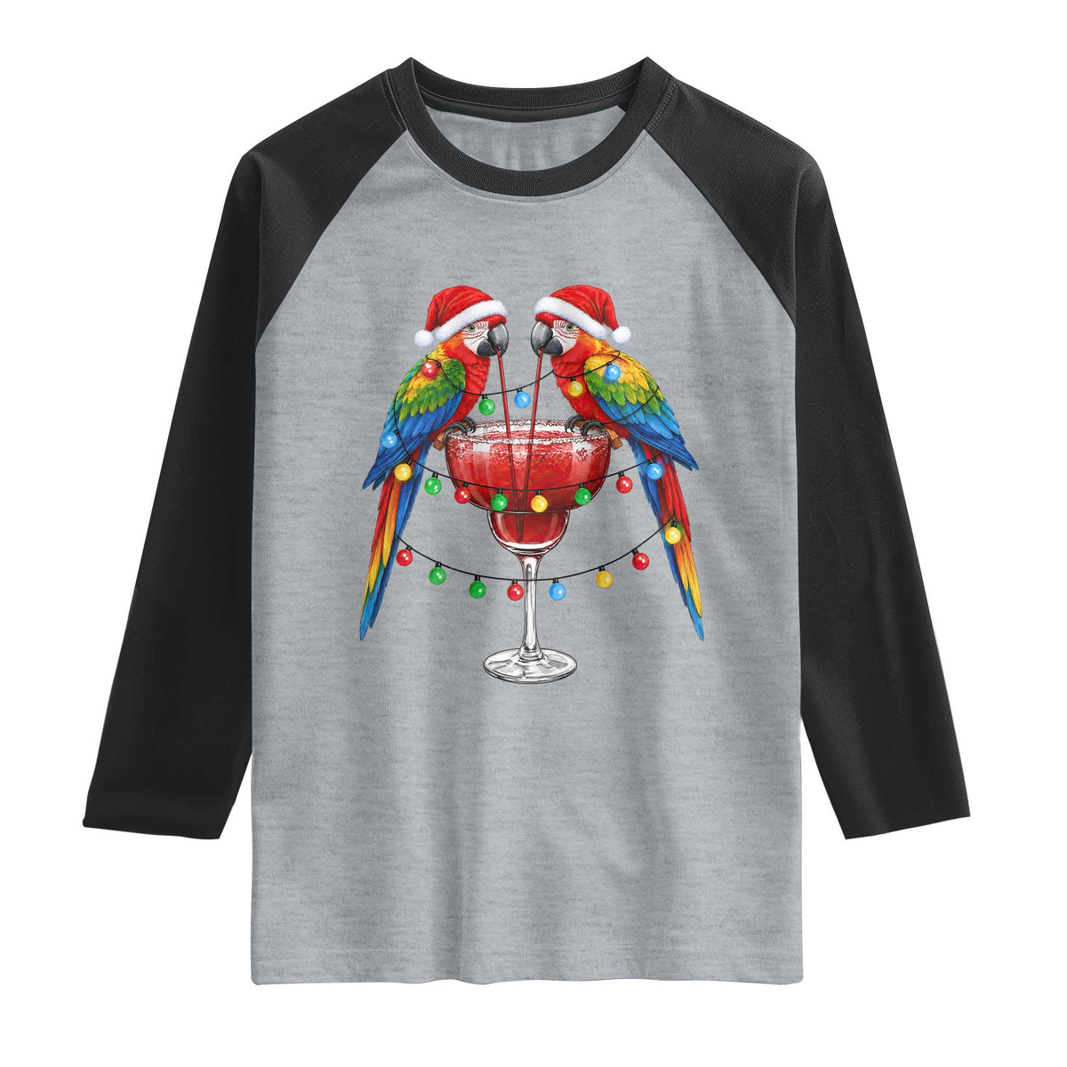 Christmas In July Parrots Raglan Shirt Summer Beach Party Gift