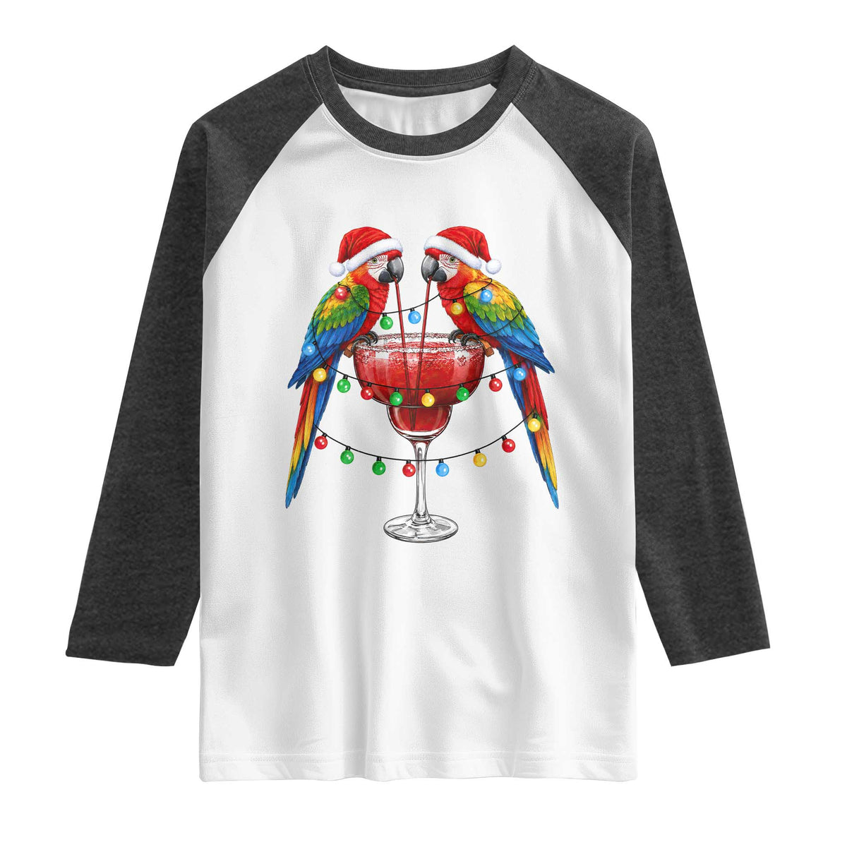 Christmas In July Parrots Raglan Shirt Summer Beach Party Gift