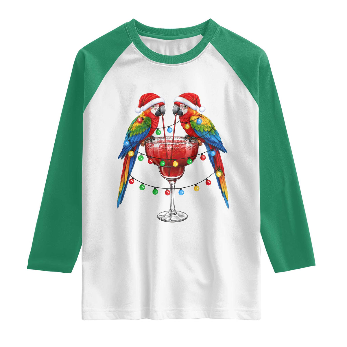 Christmas In July Parrots Raglan Shirt Summer Beach Party Gift