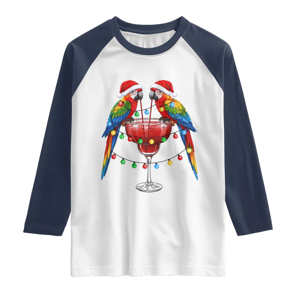 Christmas In July Parrots Raglan Shirt Summer Beach Party Gift