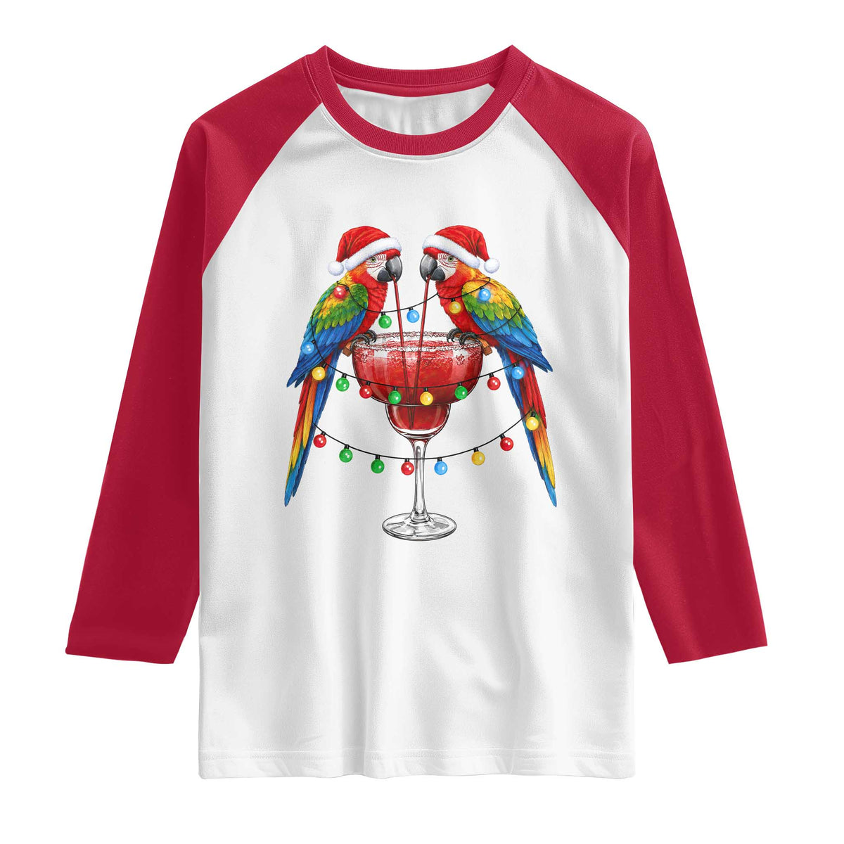 Christmas In July Parrots Raglan Shirt Summer Beach Party Gift