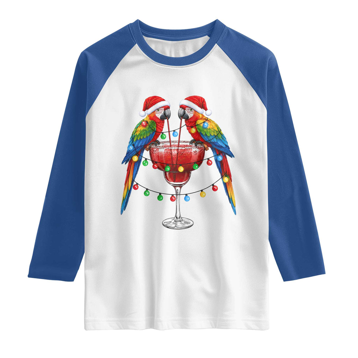 Christmas In July Parrots Raglan Shirt Summer Beach Party Gift