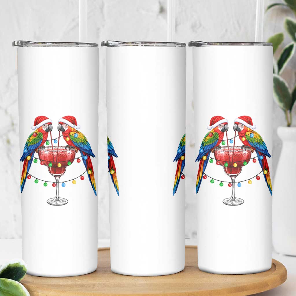 Christmas In July Parrots Skinny Tumbler Summer Beach Party Gift