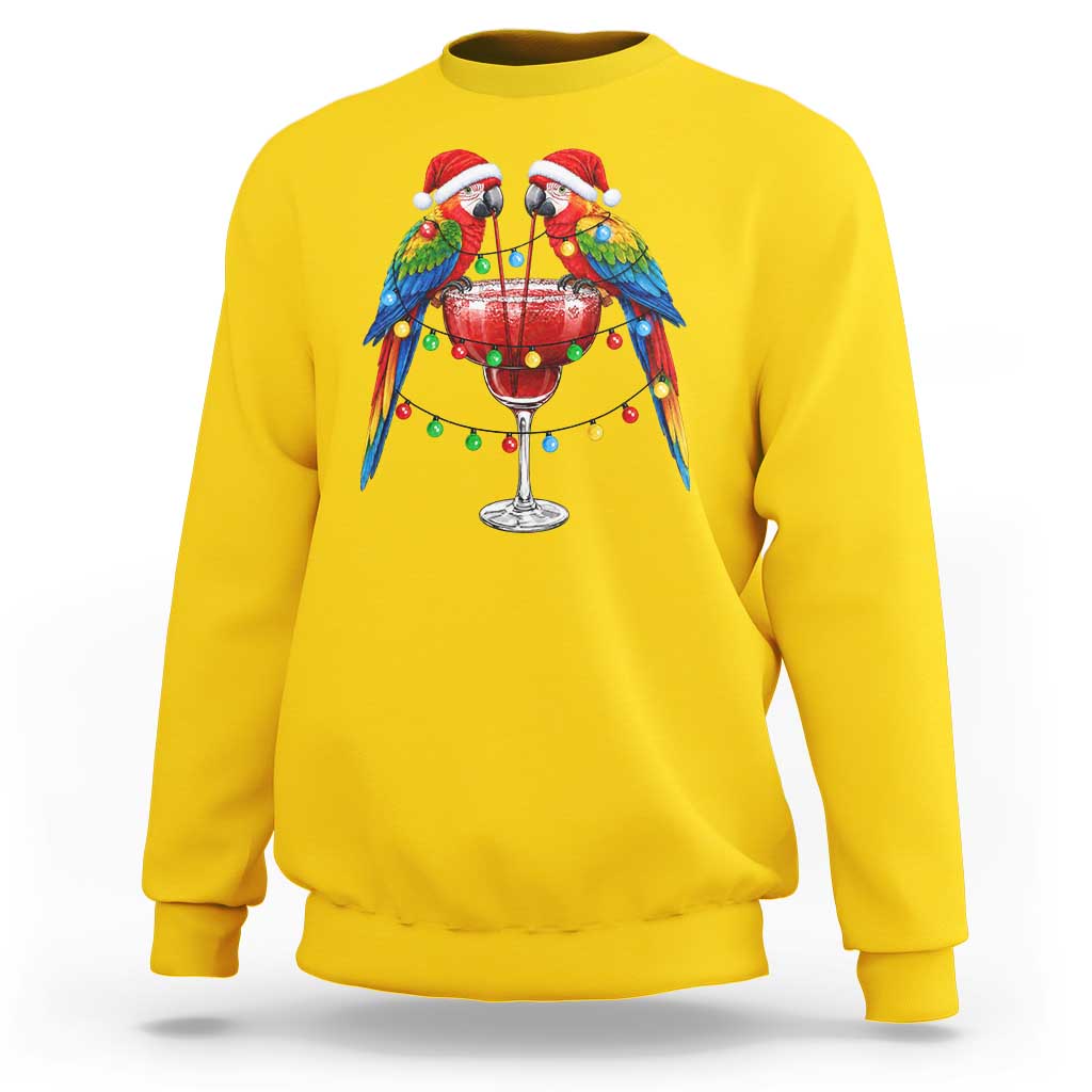 Christmas In July Parrots Sweatshirt Summer Beach Party Gift
