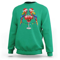 Christmas In July Parrots Sweatshirt Summer Beach Party Gift