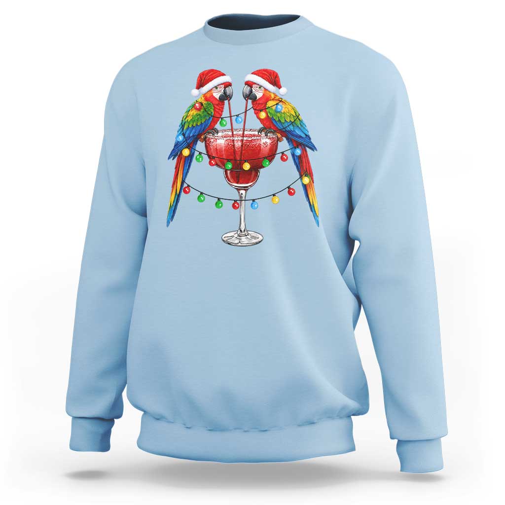 Christmas In July Parrots Sweatshirt Summer Beach Party Gift
