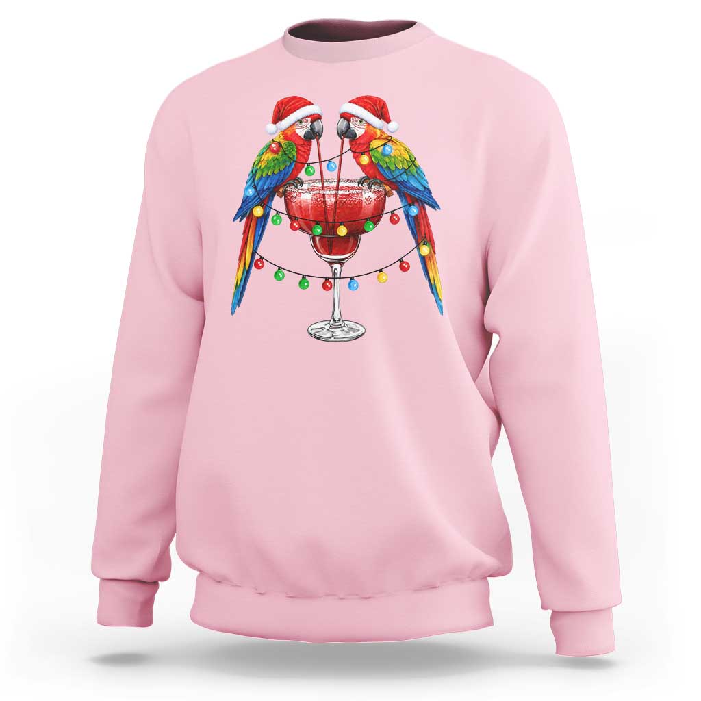 Christmas In July Parrots Sweatshirt Summer Beach Party Gift