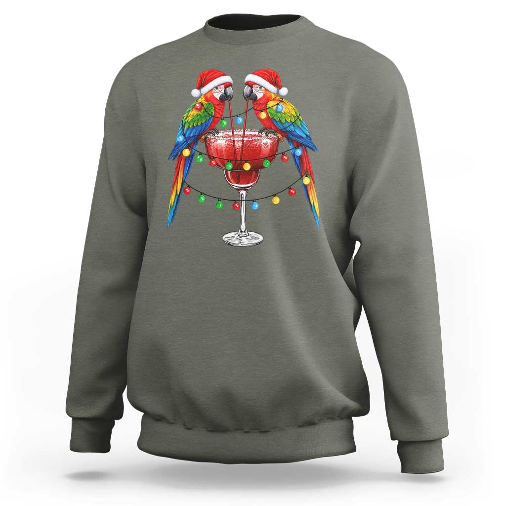 Christmas In July Parrots Sweatshirt Summer Beach Party Gift