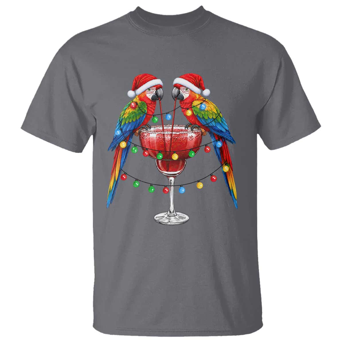 Christmas In July Parrots T Shirt Summer Beach Party Gift