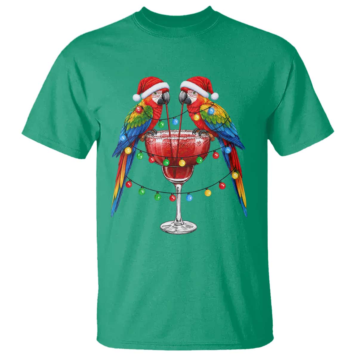 Christmas In July Parrots T Shirt Summer Beach Party Gift