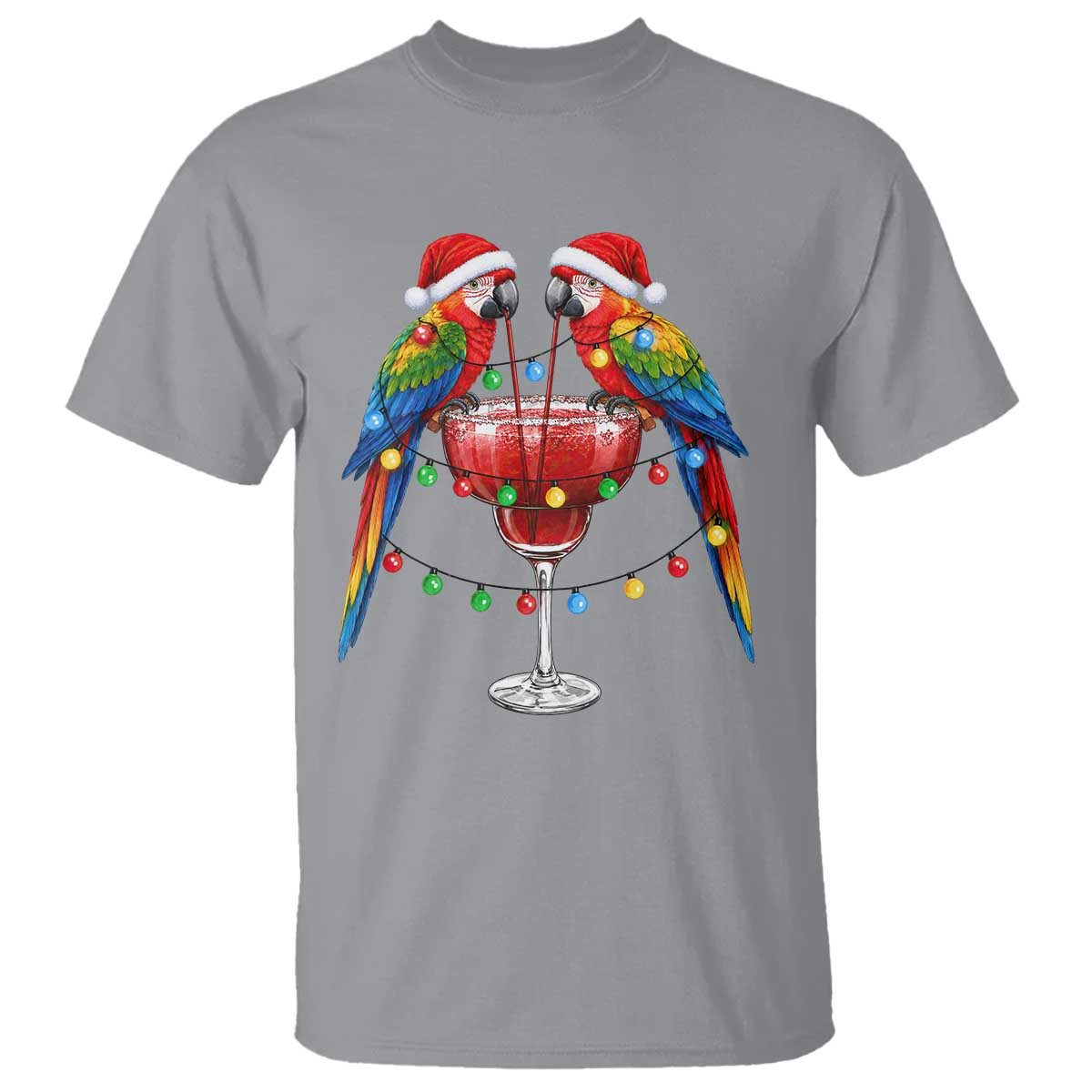 Christmas In July Parrots T Shirt Summer Beach Party Gift