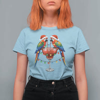 Christmas In July Parrots T Shirt For Women Summer Beach Party Gift