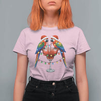 Christmas In July Parrots T Shirt For Women Summer Beach Party Gift