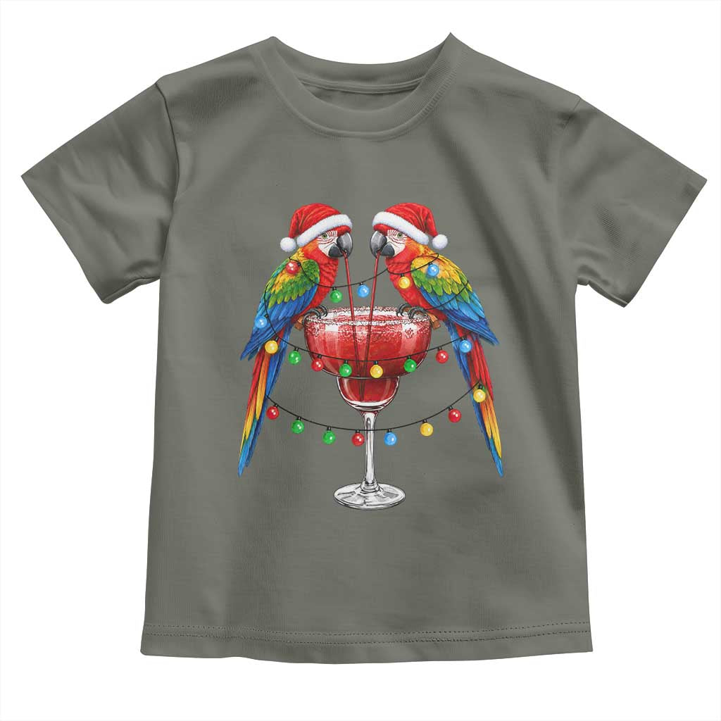 Christmas In July Parrots Toddler T Shirt Summer Beach Party Gift