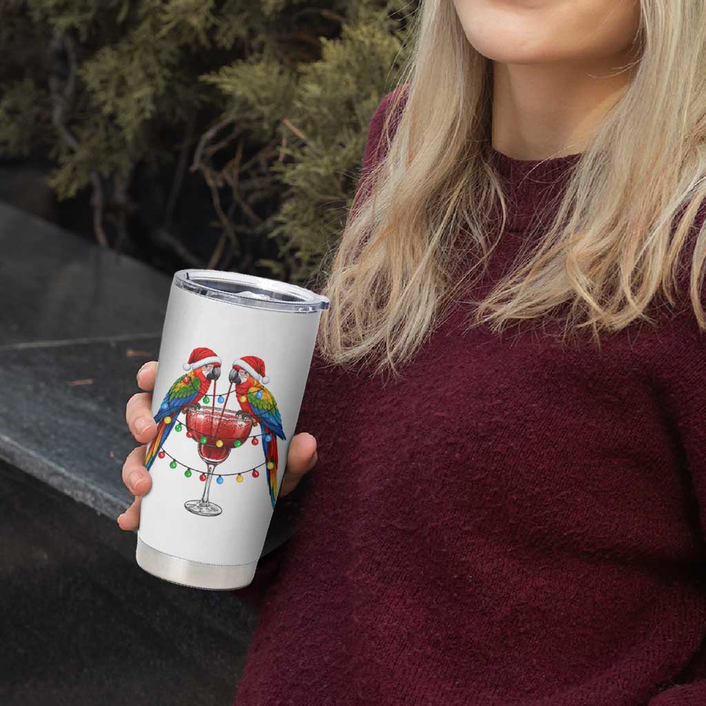 Christmas In July Parrots Tumbler Cup Summer Beach Party Gift