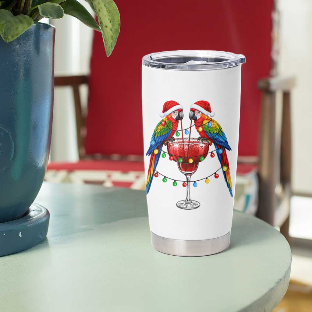 Christmas In July Parrots Tumbler Cup Summer Beach Party Gift
