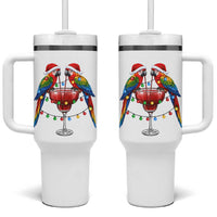 Christmas In July Parrots Tumbler With Handle Summer Beach Party Gift