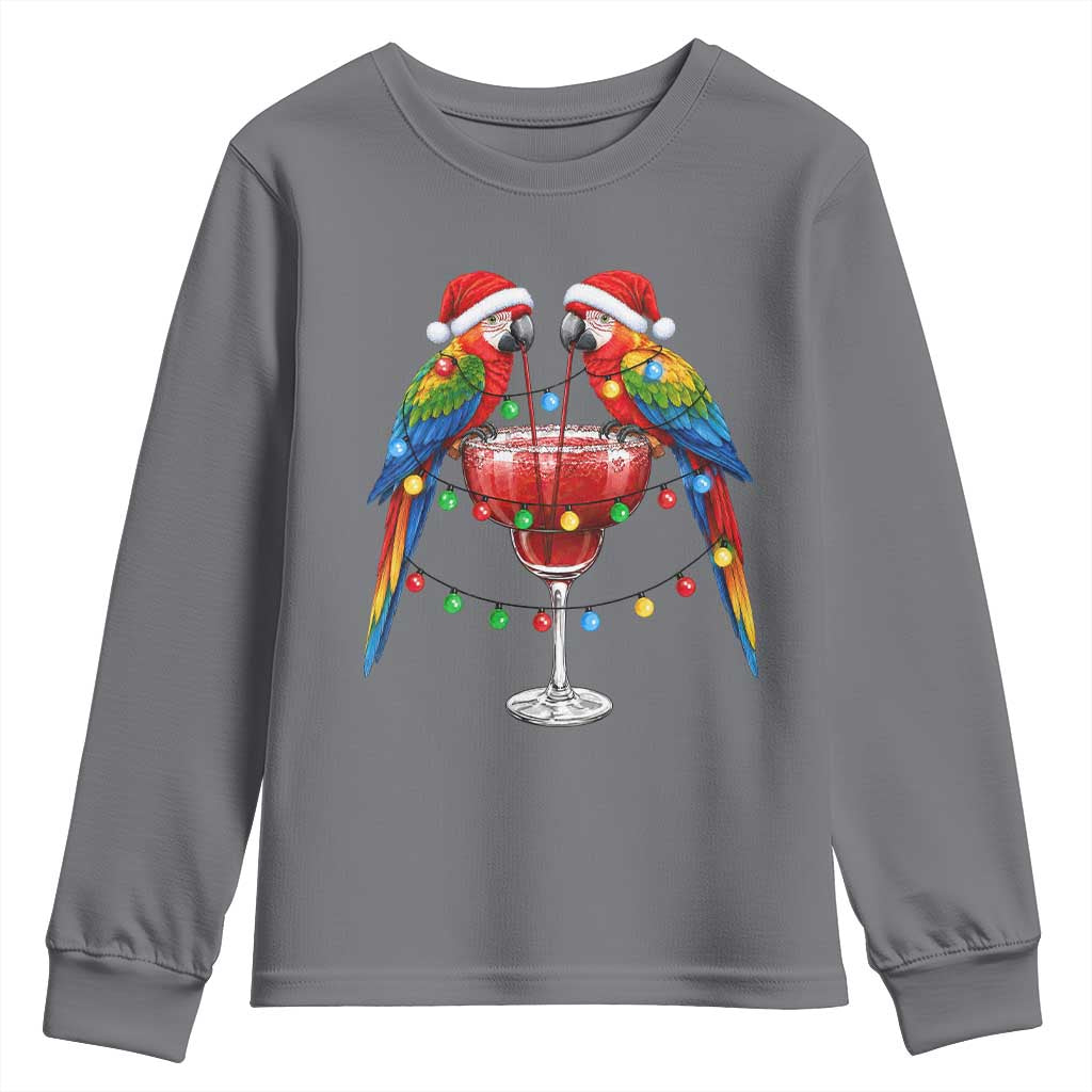 Christmas In July Parrots Youth Sweatshirt Summer Beach Party Gift