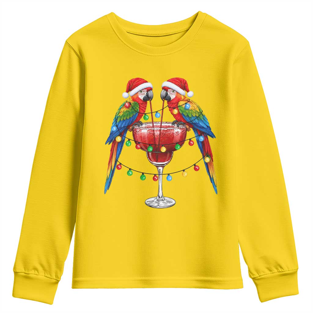 Christmas In July Parrots Youth Sweatshirt Summer Beach Party Gift