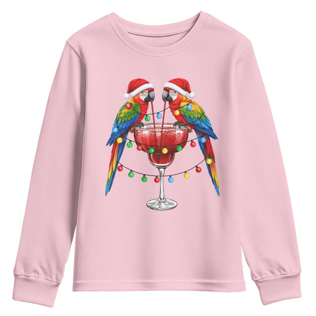 Christmas In July Parrots Youth Sweatshirt Summer Beach Party Gift