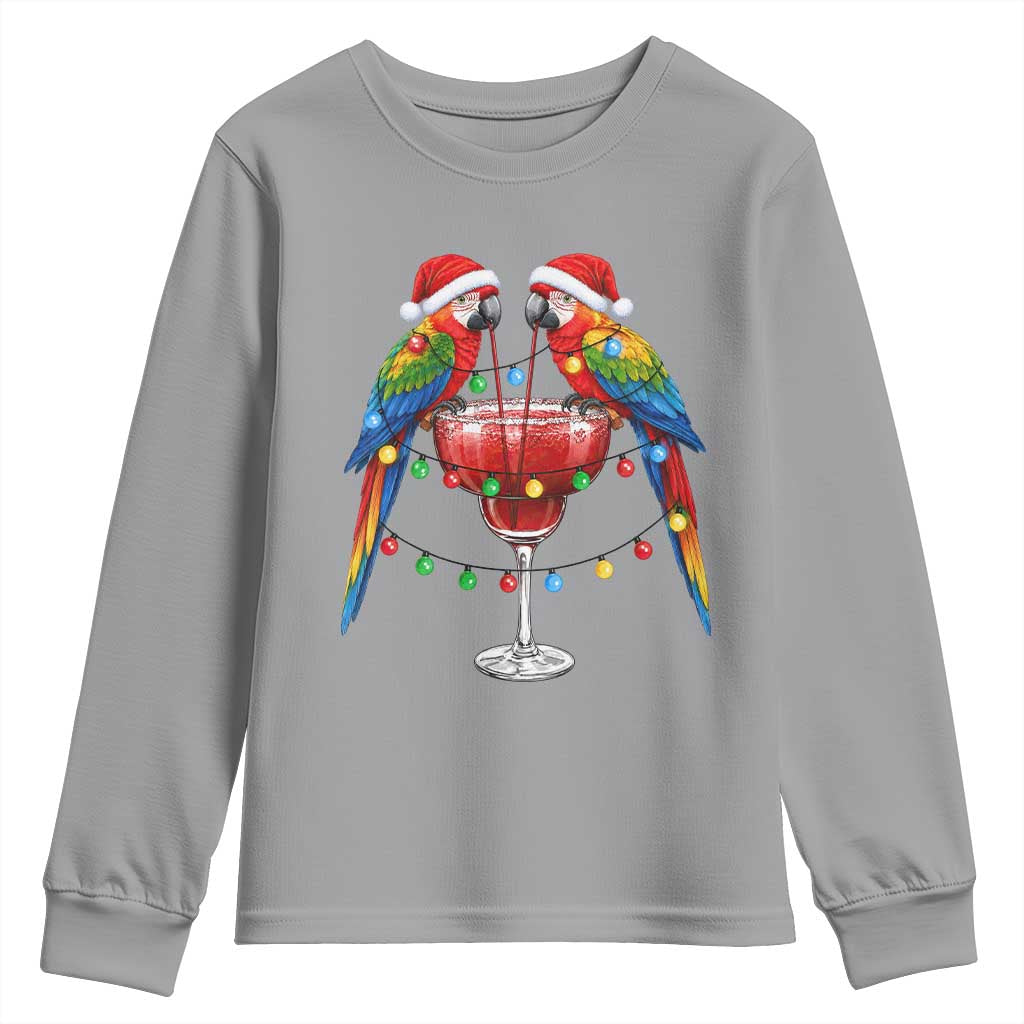 Christmas In July Parrots Youth Sweatshirt Summer Beach Party Gift