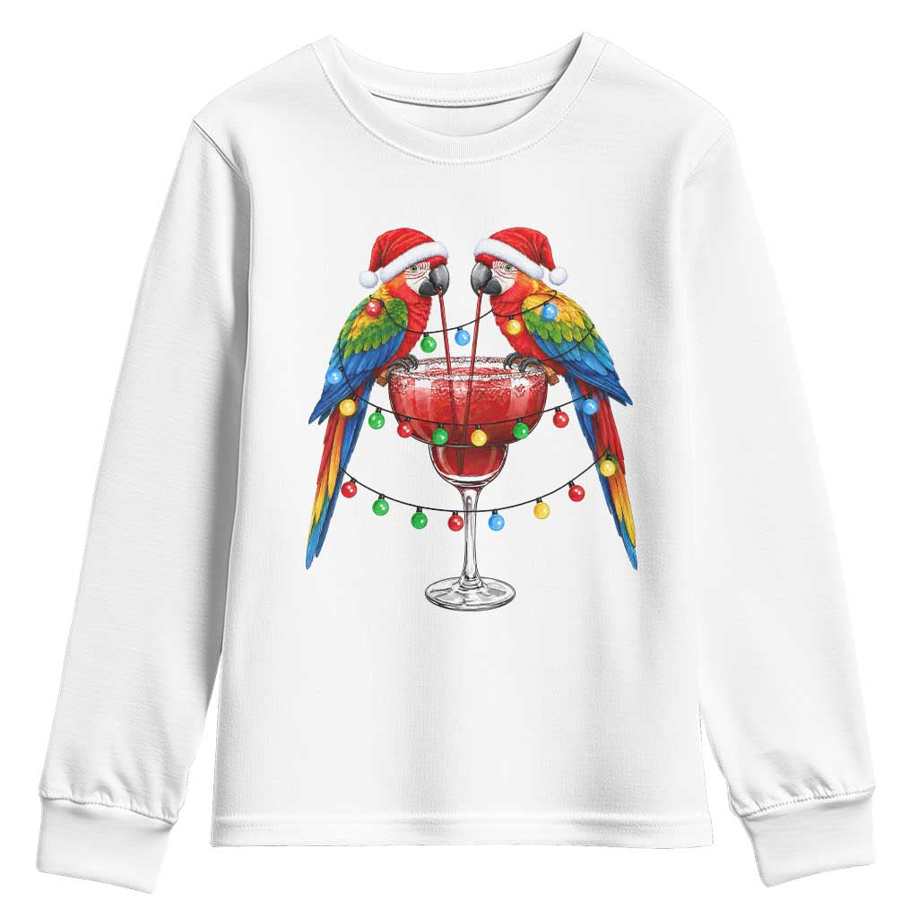 Christmas In July Parrots Youth Sweatshirt Summer Beach Party Gift