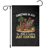 Funny Christmas In July Bigfoot Garden Flag No Milk And Cookies Just Cocktails