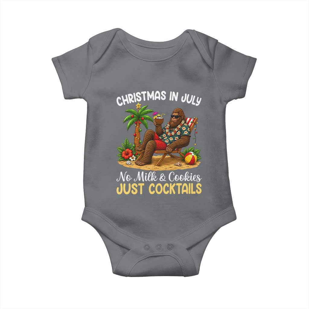 Funny Christmas In July Bigfoot Baby Onesie No Milk And Cookies Just Cocktails