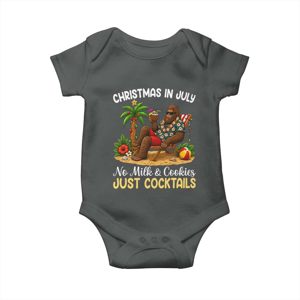 Funny Christmas In July Bigfoot Baby Onesie No Milk And Cookies Just Cocktails