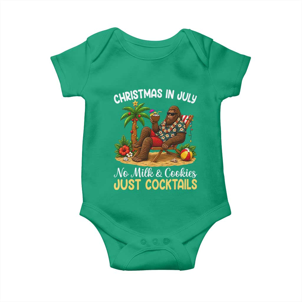 Funny Christmas In July Bigfoot Baby Onesie No Milk And Cookies Just Cocktails
