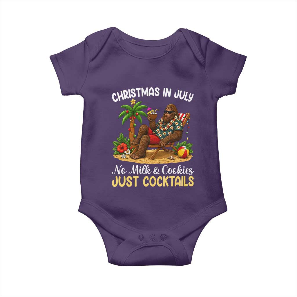 Funny Christmas In July Bigfoot Baby Onesie No Milk And Cookies Just Cocktails