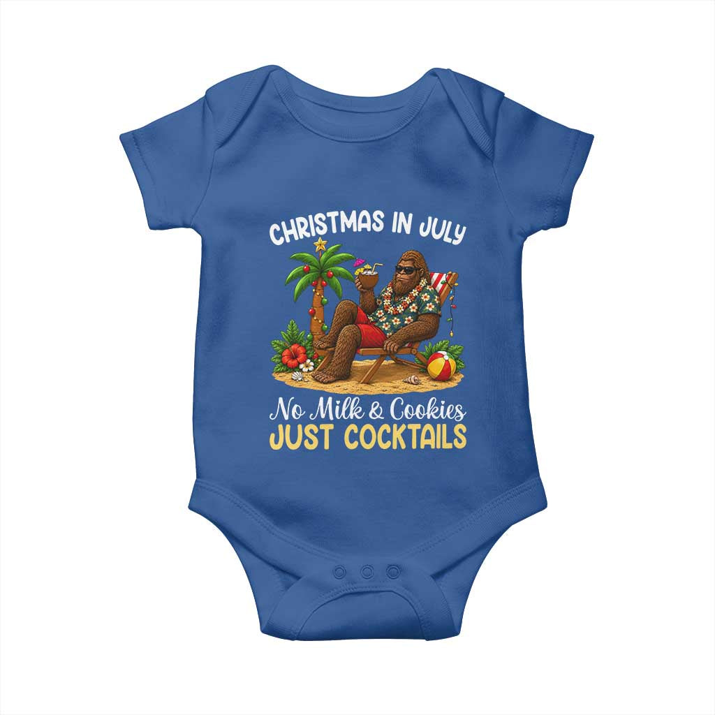 Funny Christmas In July Bigfoot Baby Onesie No Milk And Cookies Just Cocktails