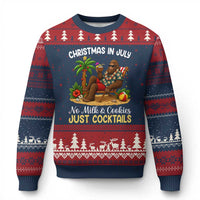 Funny Christmas In July Bigfoot Ugly Christmas Sweater No Milk And Cookies Just Cocktails