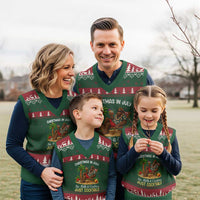 Funny Christmas In July Bigfoot V-Neck Knit Sweater Vest No Milk And Cookies Just Cocktails