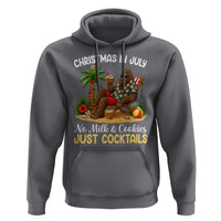 Funny Christmas In July Bigfoot Hoodie No Milk And Cookies Just Cocktails