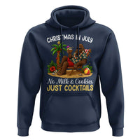 Funny Christmas In July Bigfoot Hoodie No Milk And Cookies Just Cocktails