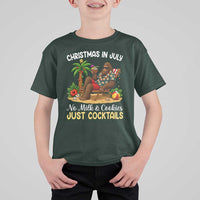 Funny Christmas In July Bigfoot T Shirt For Kid No Milk And Cookies Just Cocktails