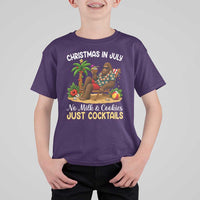 Funny Christmas In July Bigfoot T Shirt For Kid No Milk And Cookies Just Cocktails
