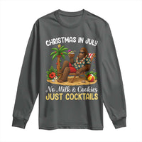 Funny Christmas In July Bigfoot Long Sleeve Shirt No Milk And Cookies Just Cocktails