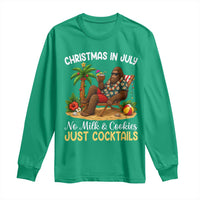Funny Christmas In July Bigfoot Long Sleeve Shirt No Milk And Cookies Just Cocktails