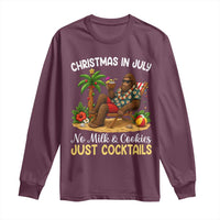 Funny Christmas In July Bigfoot Long Sleeve Shirt No Milk And Cookies Just Cocktails