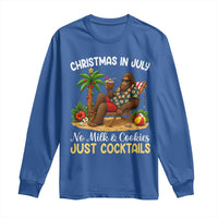 Funny Christmas In July Bigfoot Long Sleeve Shirt No Milk And Cookies Just Cocktails