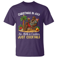 Funny Christmas In July Bigfoot T Shirt No Milk And Cookies Just Cocktails