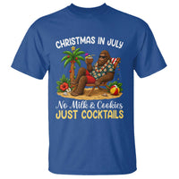 Funny Christmas In July Bigfoot T Shirt No Milk And Cookies Just Cocktails