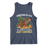 Funny Christmas In July Bigfoot Tank Top No Milk And Cookies Just Cocktails