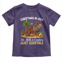 Funny Christmas In July Bigfoot Toddler T Shirt No Milk And Cookies Just Cocktails